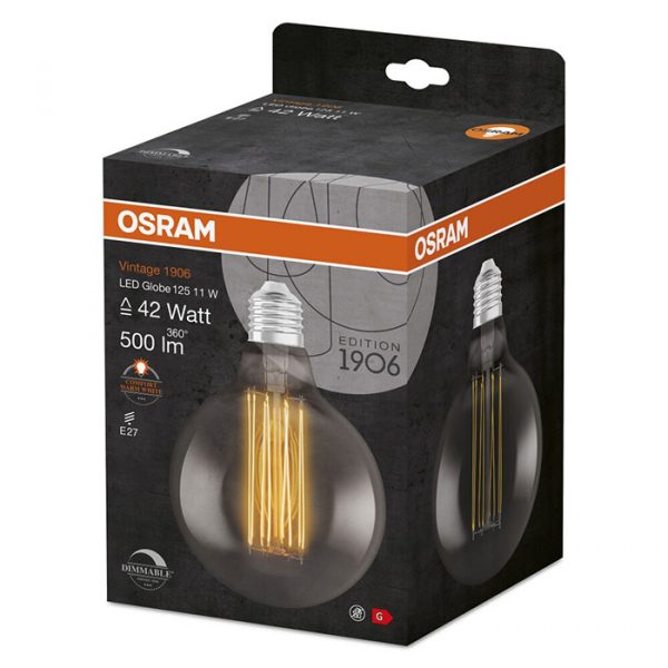 Bulb 1906 G125 11W(42)/818 E27 smoke 500lm DIM /4 - Image 1