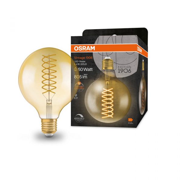 Bulb 1906 G125 8.4W(60)/824 E27 gold 806lm DIM - Image 1
