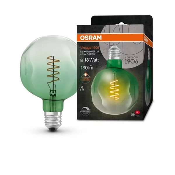 Bulb 1906 GLOBE ET 4.5W/816 E27 200lm Green DIM /4 - Image 1