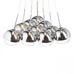 ASTRAL pendant  chrome-tinted glass/clear glass 230V/12V G4 10x20W