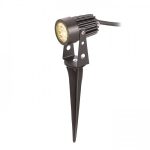 GUN on spike black 230V LED 3x1W 30° IP65 3000K