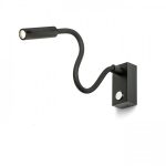 AIM on a goose neck black 230V LED 3W 45° 3000K