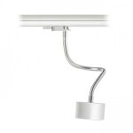 PIXIE on goose neck for 3-circuit tracks silver grey chrome 230V LED GX53 7W