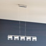 ESTRA V pendant white clear glass 230V LED 5x5W  3000K - Image 4