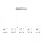 ESTRA V pendant white clear glass 230V LED 5x5W  3000K