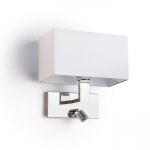 PLAZA wall with LED white chrome 230V LED E27 LED 15+3W  3000K