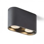 MANTOVA II ceiling matte black  230V LED GU10 2x7W - Image 5