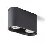 MANTOVA II ceiling matte black  230V LED GU10 2x7W
