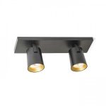 KENNY II surface mounted black/gold  230V LED GU10 2x8W - Image 5