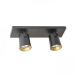 KENNY II surface mounted black/gold  230V LED GU10 2x8W - Image 2