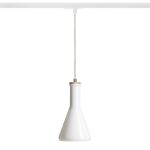 PULIRE CON for 1-circuit tracks opal-colored glass/wood 230V LED E14 6W