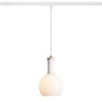 PULIRE RD for 1-circuit tracks opal-colored glass/wood 230V LED E14 6W