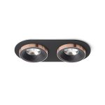 SHARM R II recessed black/black copper 230V LED 2x10W 24° 3000K