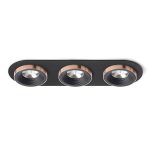 SHARM R III recessed black/black copper 230V LED 3x10W 24° 3000K