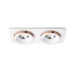 SHARM SQ II recessed white copper 230V LED 2x10W 24° 3000K