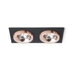 SHARM SQ II recessed black copper/copper 230V LED 2x10W 24° 3000K