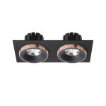 SHARM SQ II recessed black/black copper 230V LED 2x10W 24° 3000K — изображение 2