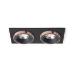 SHARM SQ II recessed black/black copper 230V LED 2x10W 24° 3000K