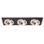 SHARM SQ III recessed black copper/copper 230V LED 3x10W 24° 3000K
