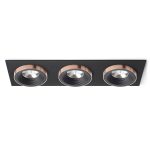 SHARM SQ III recessed black/black copper 230V LED 3x10W 24° 3000K