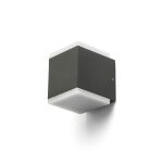 TIRAS II wall anthracite grey frosted acrylic 230V LED 2x6W IP54 3000K