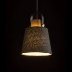 CHOUPETTE pendant black grey textile/wood 230V LED E27 11W - Image 3