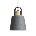 CHOUPETTE pendant black grey textile/wood 230V LED E27 11W - Image 2
