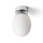 MERINGUE 16 ceiling  opal-colored glass/chrome 230V LED E27 15W IP44