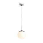 BOLLY 17 pendant  opal-colored glass/chrome 230V LED E27 11W IP44