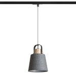 CHOUPETTE for 1-circuit tracks black grey textile/wood 230V LED E27 11W - Image 3