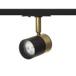 LALA for 1-circuit tracks black brass 230V LED GU10 9W
