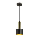 GIULIA 12 pendant black/gold brown brass 230V LED E27 11W