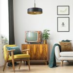 GIULIA 40 pendant black/gold brown brass 230V LED E27 30W - Image 5