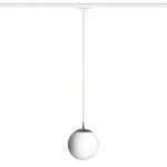 LUNA 20 for 3-circuit tracks opal-colored glass/chrome 230V LED E27 11W