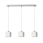 DADOS III 60 pendant opal-colored glass/matt nickel 230V LED E27 3x11W