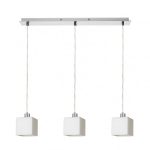 DADOS III 60 pendant  opal-colored glass/chrome 230V LED E27 3x11W