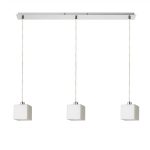 DADOS III 80 pendant  opal-colored glass/matt nickel 230V LED E27 3x11W