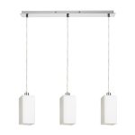 LIZ III 60 pendant  opal-colored glass/chrome 230V LED E27 3x15W