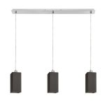 LIZ III 80 pendant black glass/chrome 230V LED E27 3x15W