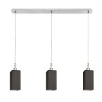 LIZ III 80 pendant black glass/chrome 230V LED E27 3x15W - Image 2