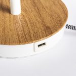 KEITH/RON 15/20 table with USB Polycotton white/beech 230V LED E27 15W - Image 2