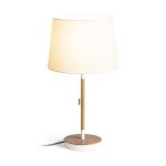 KEITH/AMBITUS 30 table with USB Polycotton white/beech 230V LED E27 15W - Image 2