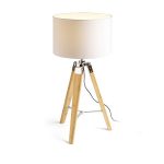 ALVIS/RON 40 table  Polycotton white/bamboo 230V LED E27 15W - Image 2