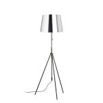 LUTON/ILUSION floor  chrome foil/black/metal 230V LED E27 15W