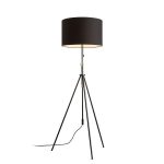 LUTON/RON 55 floor Polycotton black/black/metal 230V LED E27 15W
