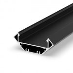 LED PROFILE J surface mounted 1m black matte acrylic/aluminum - Image 5