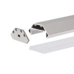 LED PROFILE J surface mounted 1m anodized aluminum/matte acrylic - Image 2