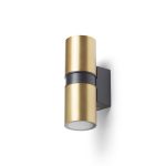 MANO wall brushed brass/black 230V LED GU10 2x8W IP54 - Image 3