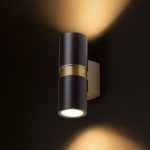 MANO wall black/brushed brass 230V LED GU10 2x8W IP54 - Image 3