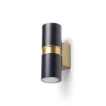 MANO wall black/brushed brass 230V LED GU10 2x8W IP54 - Image 2